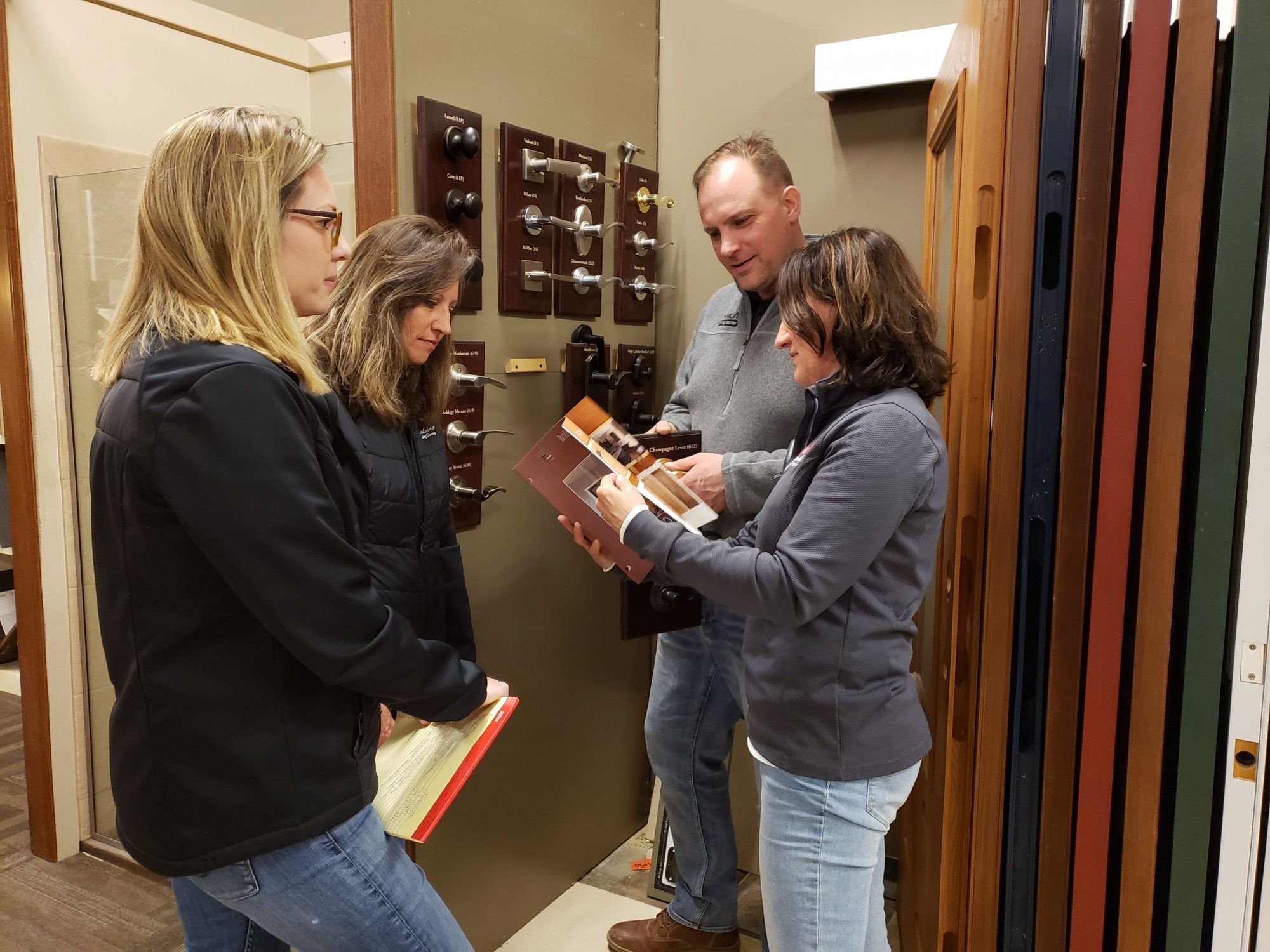 Customer looking through magazine